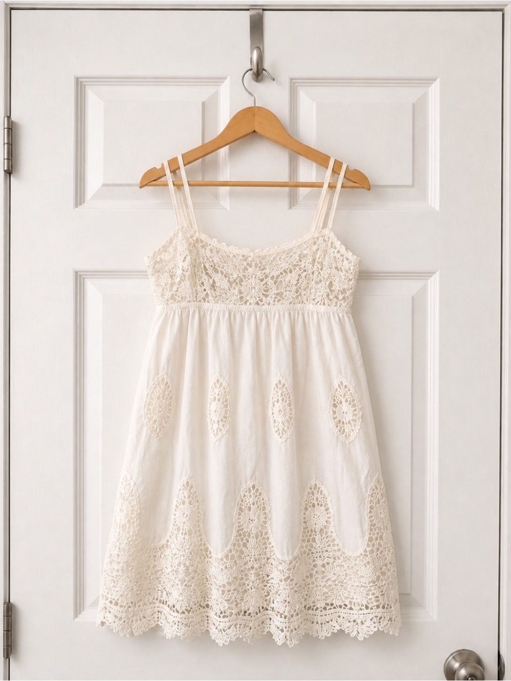 Pins And Needles Ivory Crochet Lace Babydoll Mini Dress XS - Picture 4 of 5